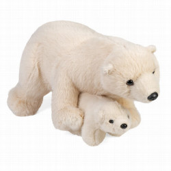 Descubre el encanto del Ártico con la Mamá Oso Polar y su Bebé de Wild Republic. Este adorable peluche captura la belleza de lo