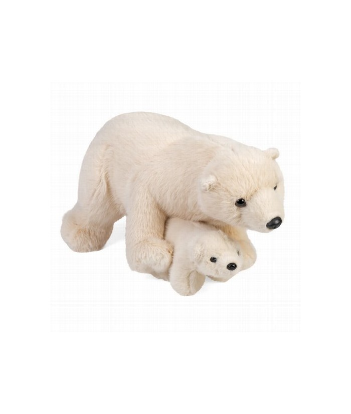 Descubre el encanto del Ártico con la Mamá Oso Polar y su Bebé de Wild Republic. Este adorable peluche captura la belleza de lo