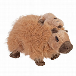 El peluche Wild Republic Mom & Baby Capybara celebra el dulce vínculo entre padres e hijos en una pose adorable, perfecta para 