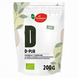 Ingredientes: chlorella alga en polvo* 60% (Cholerella vulgaris), espirulina alga en polvo* 40% (Espirulina platensis). Contien