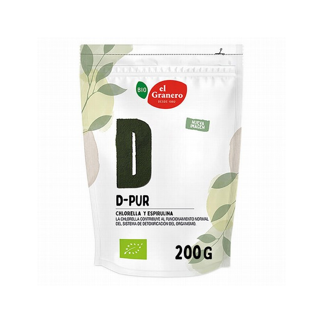 Ingredientes: chlorella alga en polvo* 60% (Cholerella vulgaris), espirulina alga en polvo* 40% (Espirulina platensis). Contien