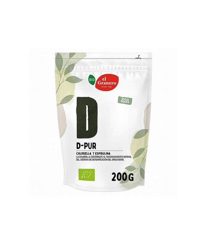 Ingredientes: chlorella alga en polvo* 60% (Cholerella vulgaris), espirulina alga en polvo* 40% (Espirulina platensis). Contien
