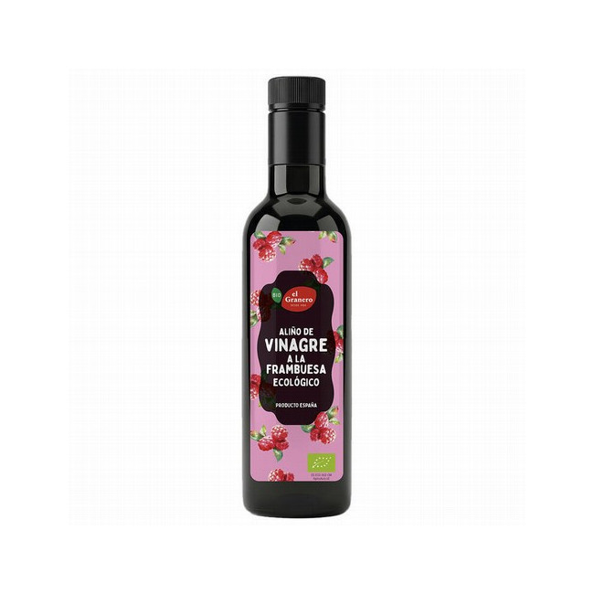 vinagre de vino* 50%, mosto concentrado* y concentrado de frambuesa* 2,5%.(*)=De
cultivo ecológico.
 Valor Energético KJ: 763