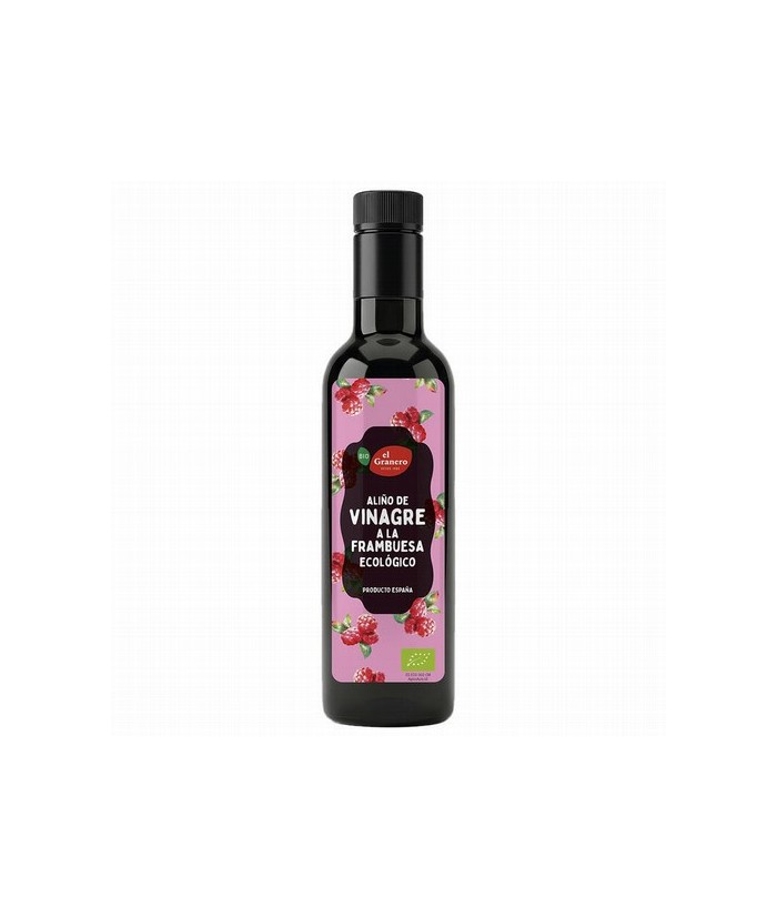 vinagre de vino* 50%, mosto concentrado* y concentrado de frambuesa* 2,5%.(*)=De
cultivo ecológico.
 Valor Energético KJ: 763
