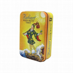 esta brillante y colorida baraja de Tarot ha sido la más popular desde hace décadas, ahora se presenta en caja de estaño. Para 