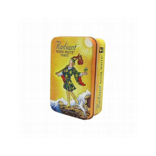 esta brillante y colorida baraja de Tarot ha sido la más popular desde hace décadas, ahora se presenta en caja de estaño. Para 