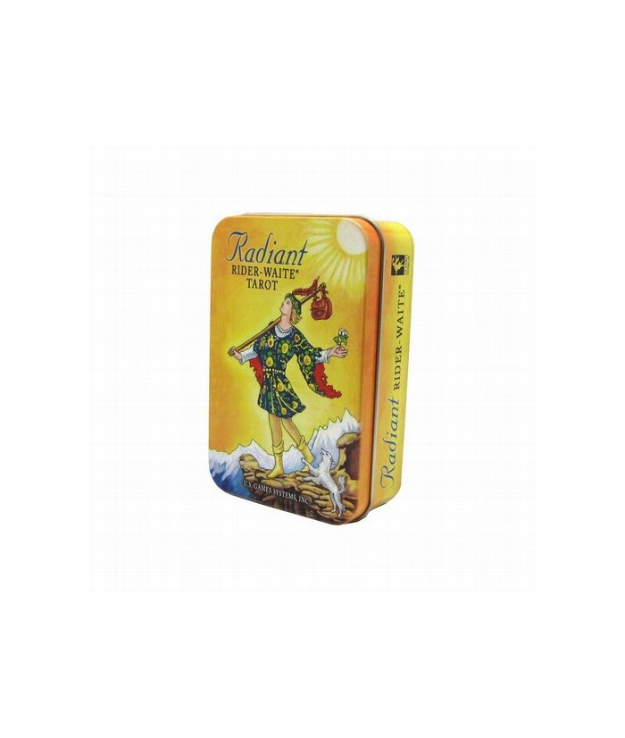 esta brillante y colorida baraja de Tarot ha sido la más popular desde hace décadas, ahora se presenta en caja de estaño. Para 