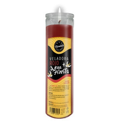 TRI.VELADORA AGUA FLORIDA ROJO