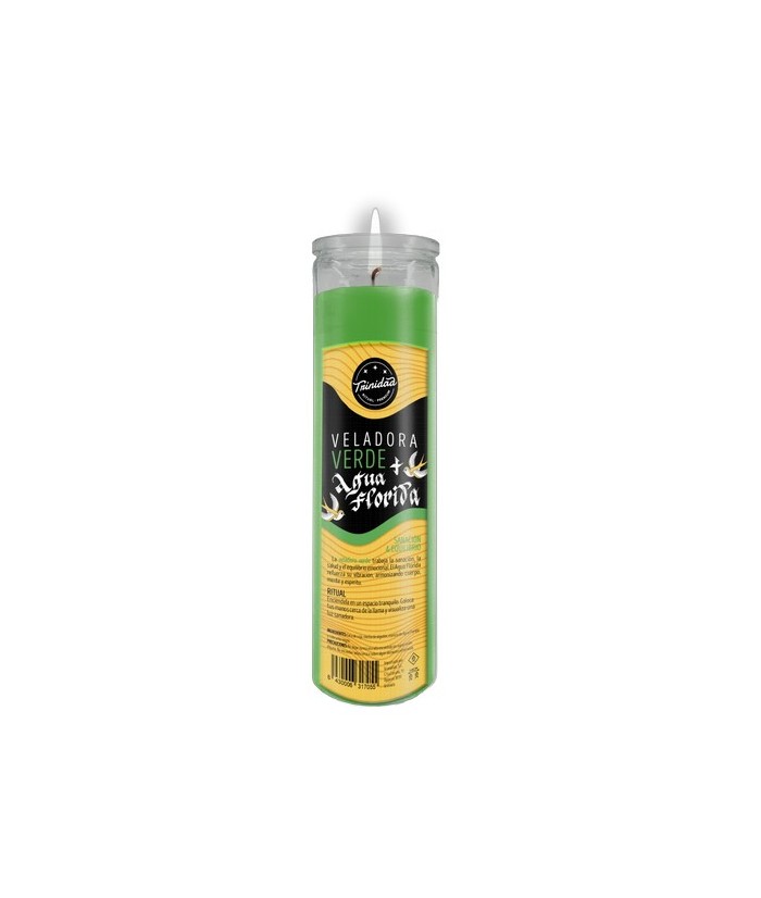 TRI.VELADORA AGUA FLORIDA VERDE