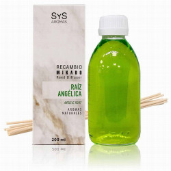 Nuestro Recambio Mikado Raíz Angélica 200 ml + Palos de la Colección Mármol de SYS Aromas aporta a cualquier estancia una fraga
