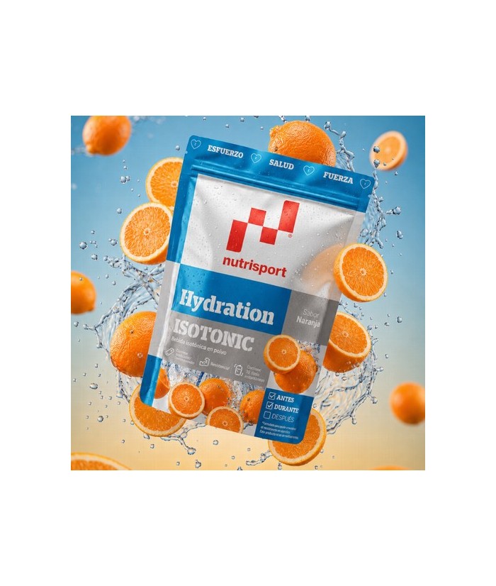 HYDRATION ISOTONIC POWDER NARANJA
Aporta una combinación equilibrada de carbohidratos, minerales y vitaminas diseñada para man