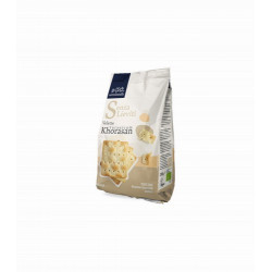 Ingredientes: harina de TRIGO khorasan (triticum turanicum)*, aceite de oliva virgen extra* 8%, sal, aroma natural de oliva. *D