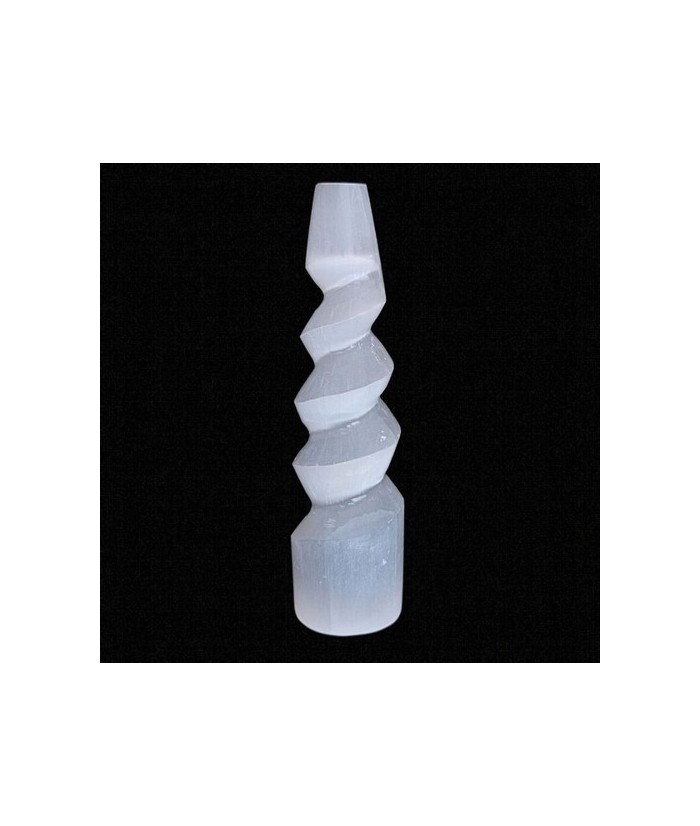 Torre de Selenita en forma de espiral.

Tamaño: 15 cm de alto aprox.

