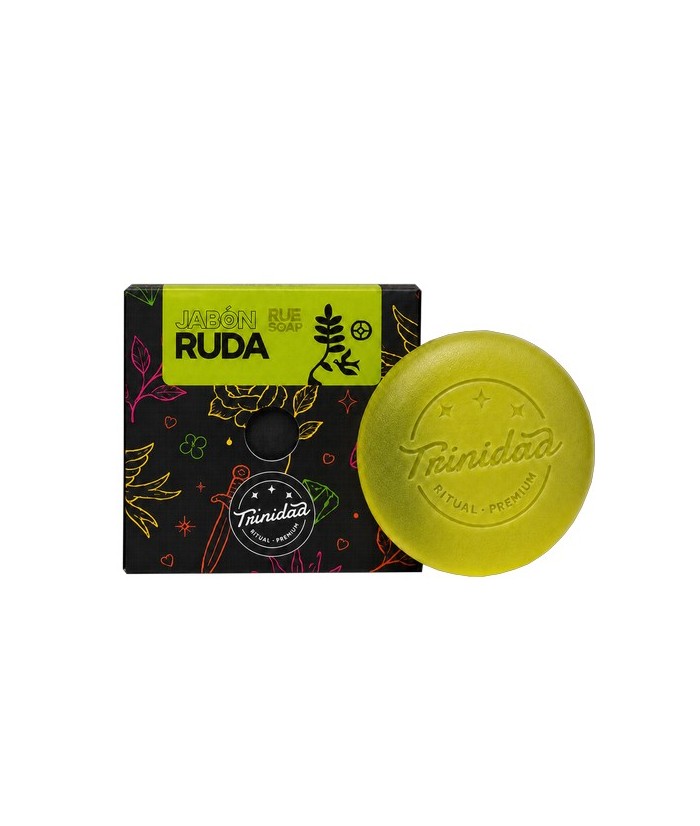 Jabón facial artesanal elaborado con base de glicerina y esencia de planta de ruda, ideal para una limpieza diaria suave, fresc
