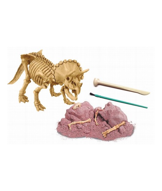 Conviértete en un paleontólogo. Excava y reconstruye el esqueleto de un TRICERATOPS que esta enterrado en un bloque de tierra s