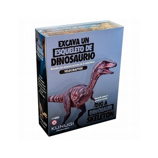 Conviértete en un paleontólogo. Excava y reconstruye el esqueleto de un VELOCIRAPTOR que esta enterrado en un bloque de tierra 