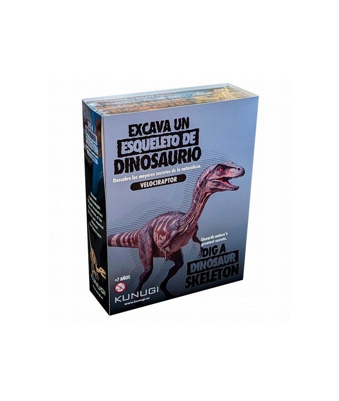 Conviértete en un paleontólogo. Excava y reconstruye el esqueleto de un VELOCIRAPTOR que esta enterrado en un bloque de tierra 