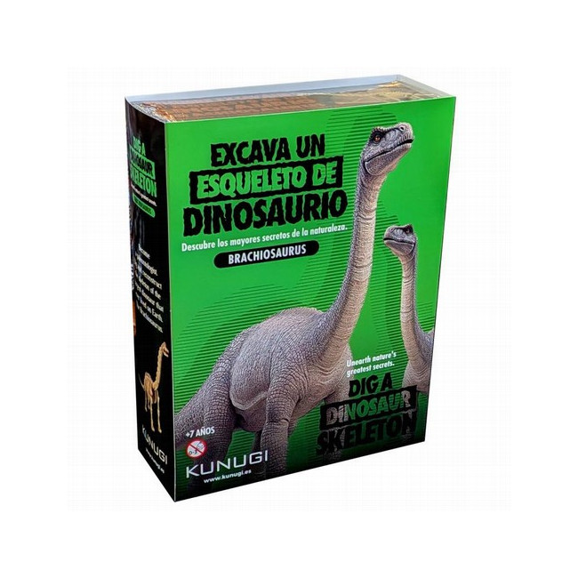 Conviértete en un paleontólogo. Excava y reconstruye el esqueleto de un BRACHIOSAURUS que esta enterrado en un bloque de tierra