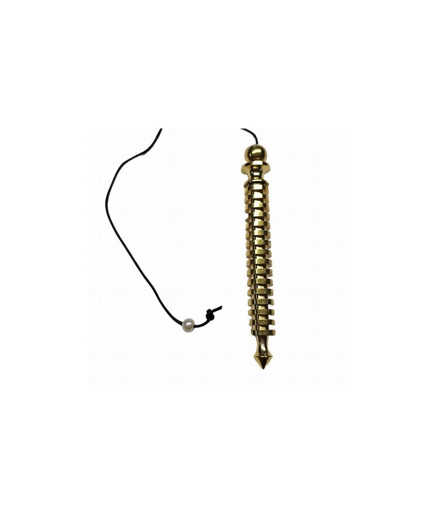 16 baterías Golden Pendulum con testigo. En hilo adornado con perlas decorativas.

Tamaño del péndulo: 10 cm

Tamaño del pé