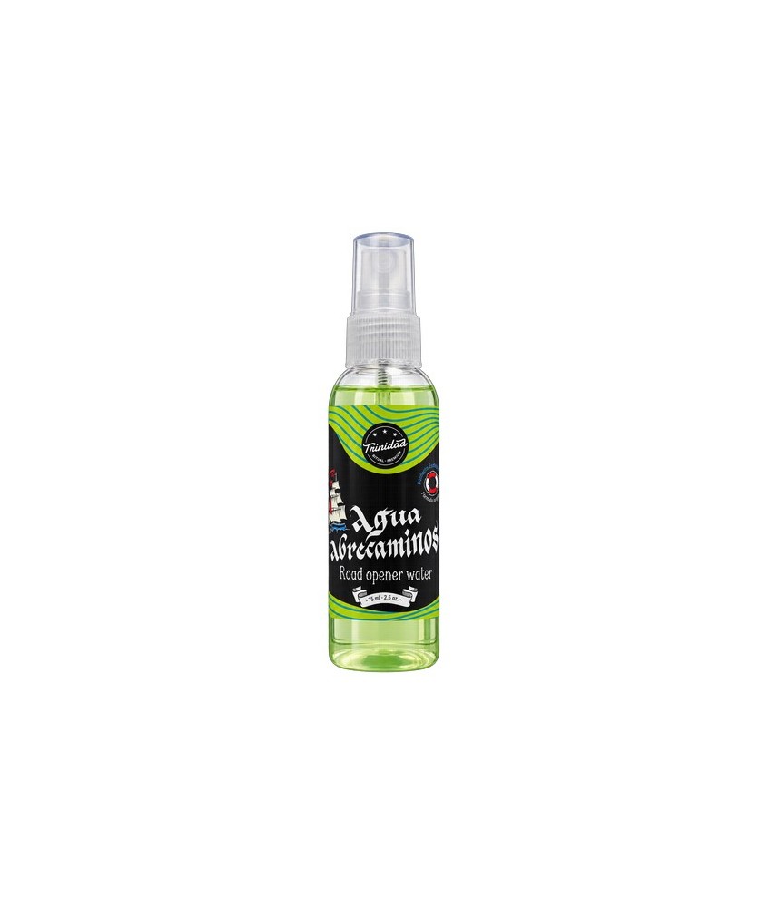 Agua Abrecaminos en presentación de 75ml, ideal para quienes buscan una opción ligera y portátil. elaborada a base de agua, alc