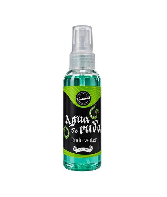 Agua de Ruda en presentación de 75ml, ideal para quienes buscan una opción ligera y portátil. elaborada a base de agua, alcohol