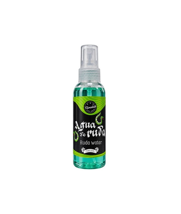 Agua de Ruda en presentación de 75ml, ideal para quienes buscan una opción ligera y portátil. elaborada a base de agua, alcohol