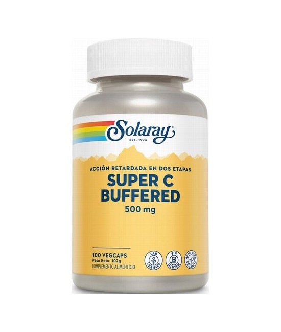 Solaray Super C Buffered es un complemento alimenticio de vitamina C altamente absorbible y fácil de digerir. Formulado con una