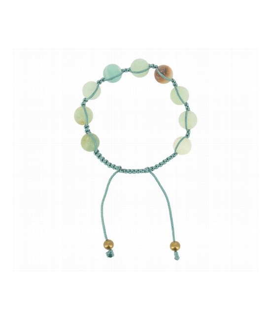 TZ.PULSERA MALA SHAMBALA AMAZONITA MATE