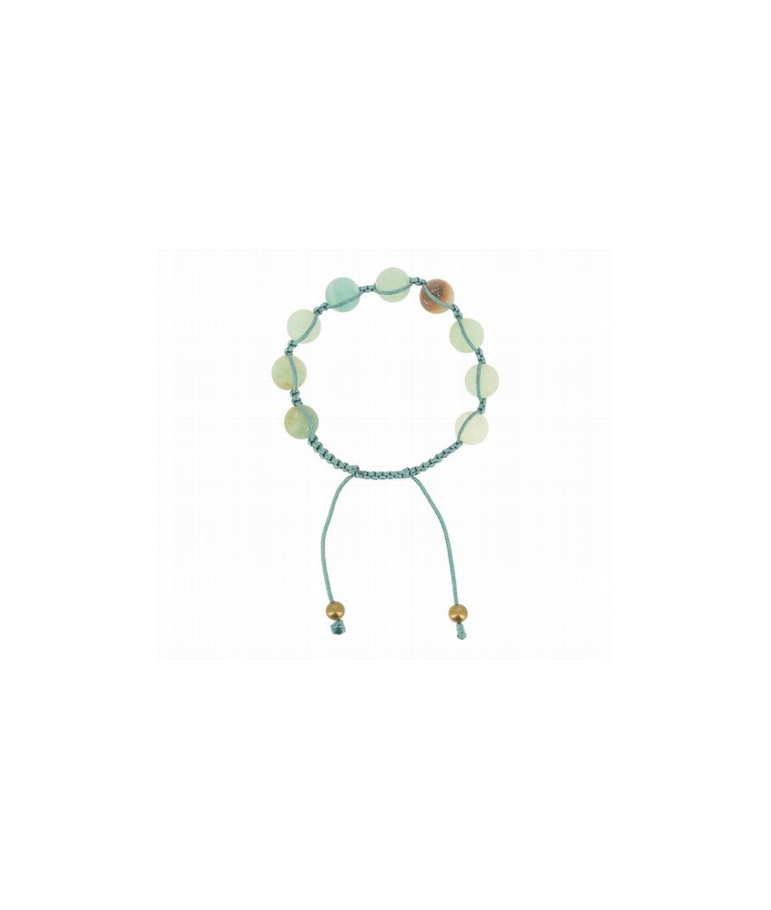TZ.PULSERA MALA SHAMBALA AMAZONITA MATE