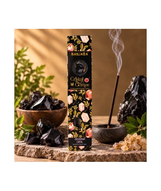 Incienso Banjara Crystal Gems Obsidiana  Aroma Copal
Descubre la fuerza aromática del Incienso Cristal Gemas Obsidiana Banjar