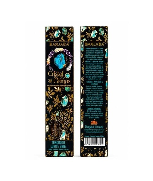 IN.BANJARA CRISTAL GEMAS TURQUESA SALVIA BLANCA 25 GR.