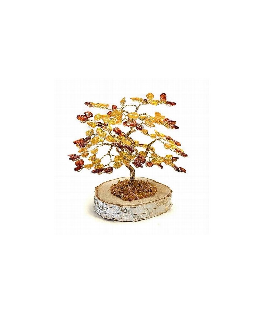 Árbol de piezas de ámbar pulido (135 piedras aprox.)
Tamaño piedras: 0,5-1cm aprox.
Base de madera.
Altura: 12cm.