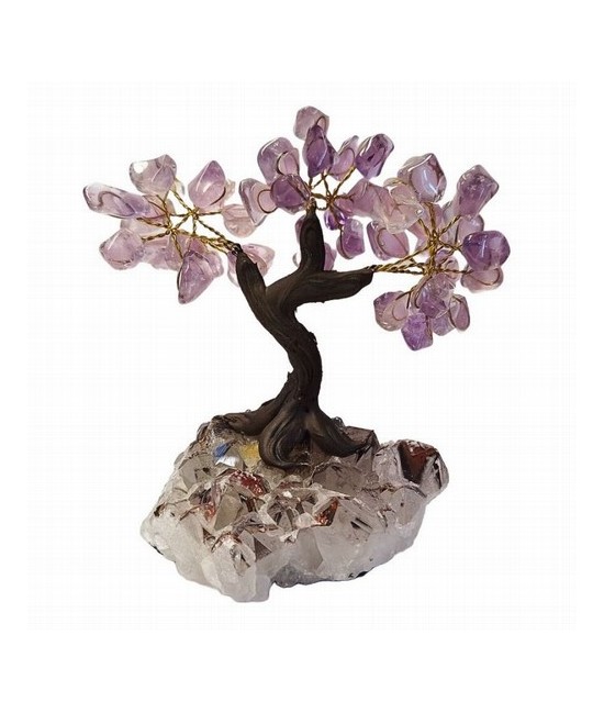 Árbol compuesto de unas 45 piedras de Amatista (de 1cm aprox).

Base de drusa de Amatista.

Medida: 12 cm de alto aprox.
