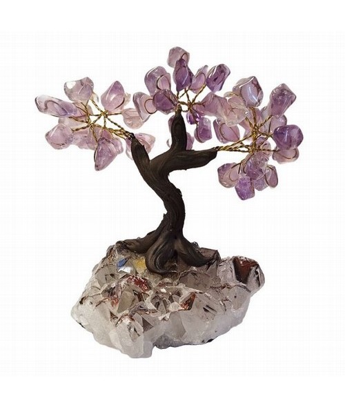 Árbol compuesto de unas 45 piedras de Amatista (de 1cm aprox).

Base de drusa de Amatista.

Medida: 12 cm de alto aprox.