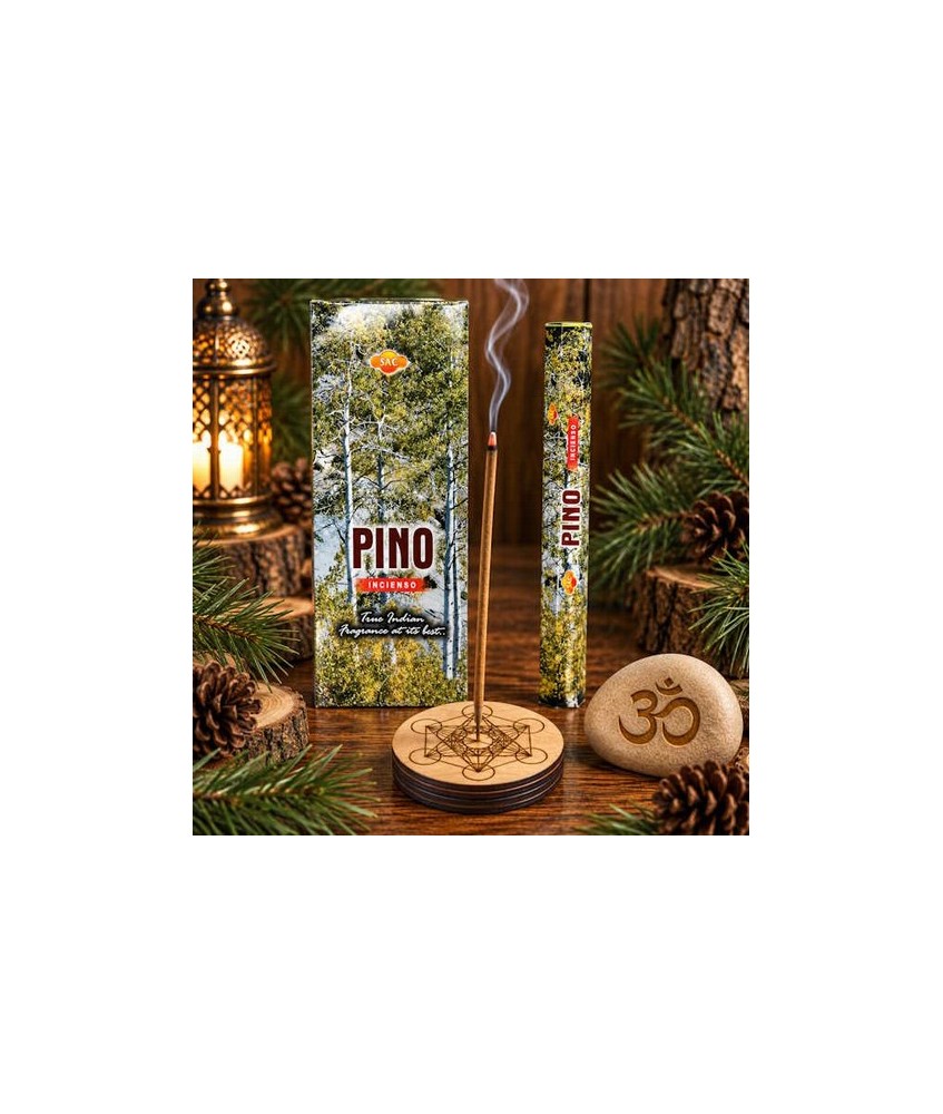 Fabricado con Resinas de Pino elaborado con aceites esenciales. Sus efectos : aroma fresco de un bosque de coníferas, balsámico
