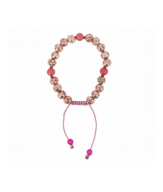 TZ.PULSERA MALA LAVA ORO ROSA