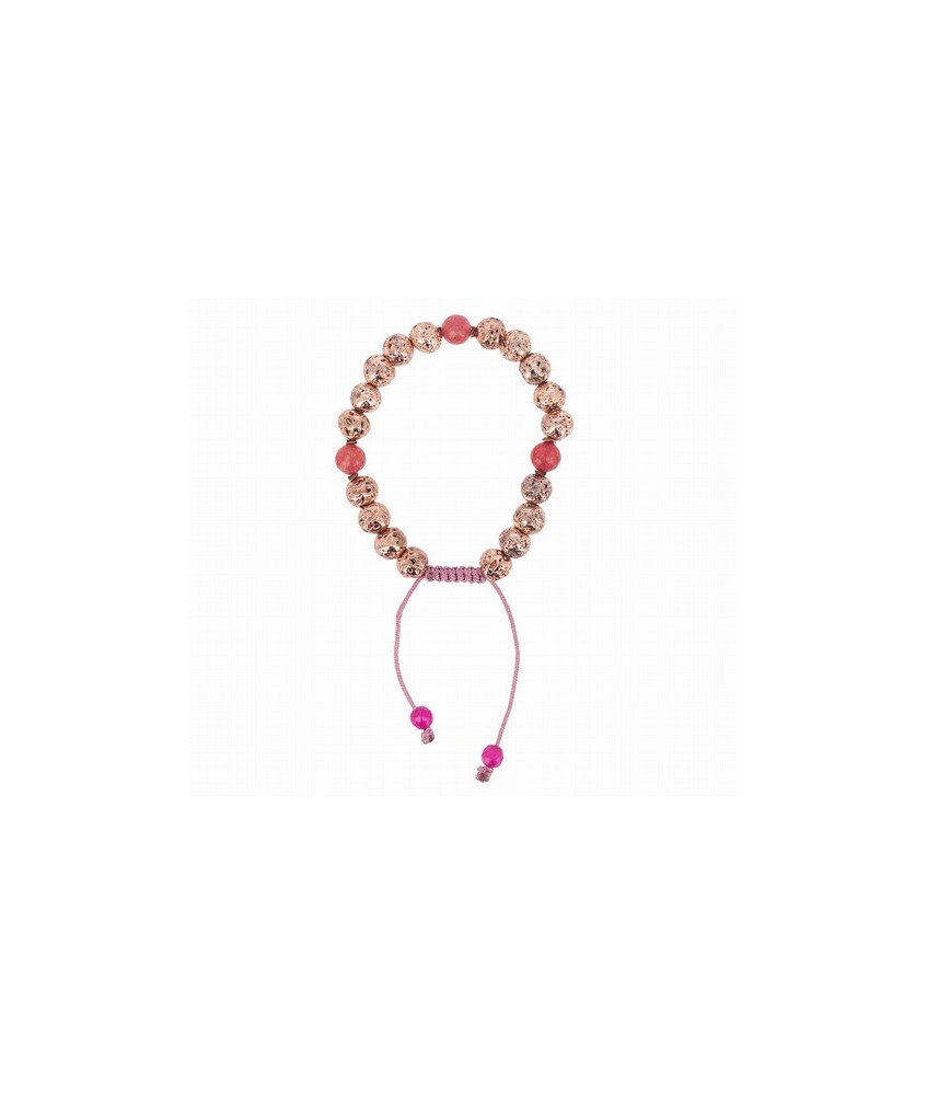 TZ.PULSERA MALA LAVA ORO ROSA
