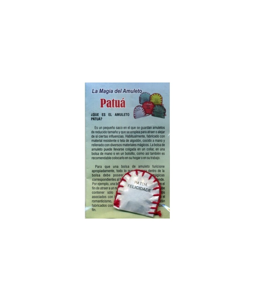 Amuleto Patua Felicidad (Felicidade) (Ritualizados y Preparados con Hierbas) *

¿QUE ES EL AMULETO PATUÁ? Es un pequeño saco 