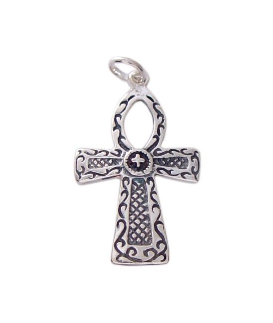 Amuleto Plata Cruz Egipcia 3.9 x 2.3 cm