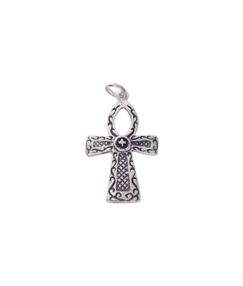 Amuleto Plata Cruz Egipcia 3.9 x 2.3 cm