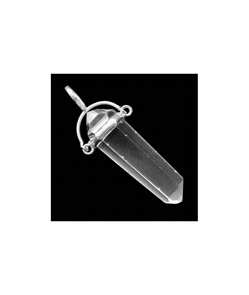 Colgante Punta Biterminada de Cristal de Roca

Aprox. 3 cm. de longitud.

Con engarce basculante en plata.

El colgante s