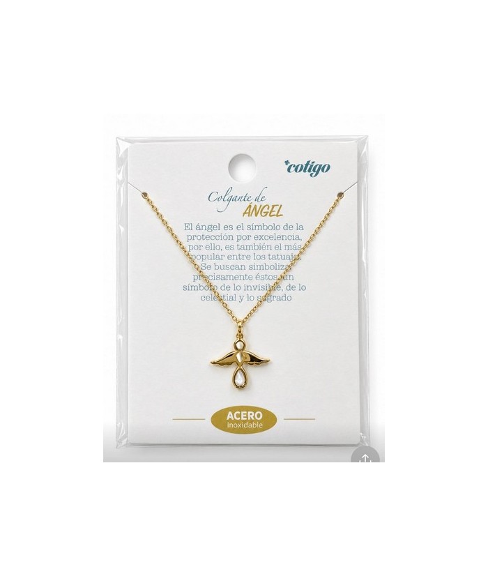 MS.COLGANTE ANGEL ACERO DORADO