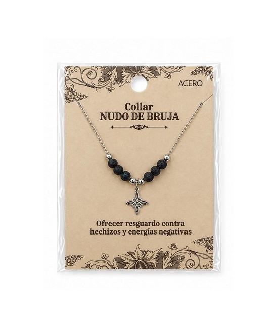 MS.COLGANTE NUDO BRUJA ACERO CADENA PLATEADO