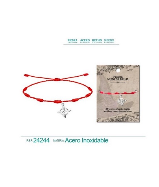 Pulsera Nudo De Bruja Acero Plateado