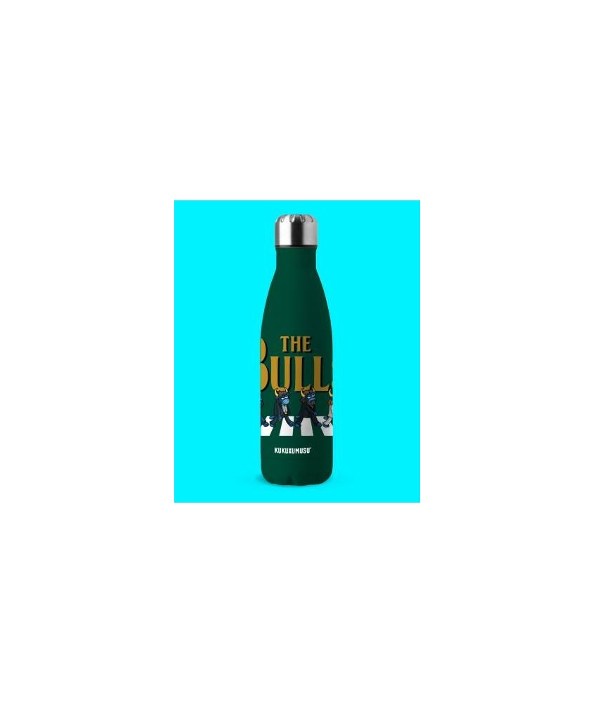 Botella de acero inoxidable 0,50l The Bulls. Esta botella es tan divertida que te recomendamos no la pierdas de vista.