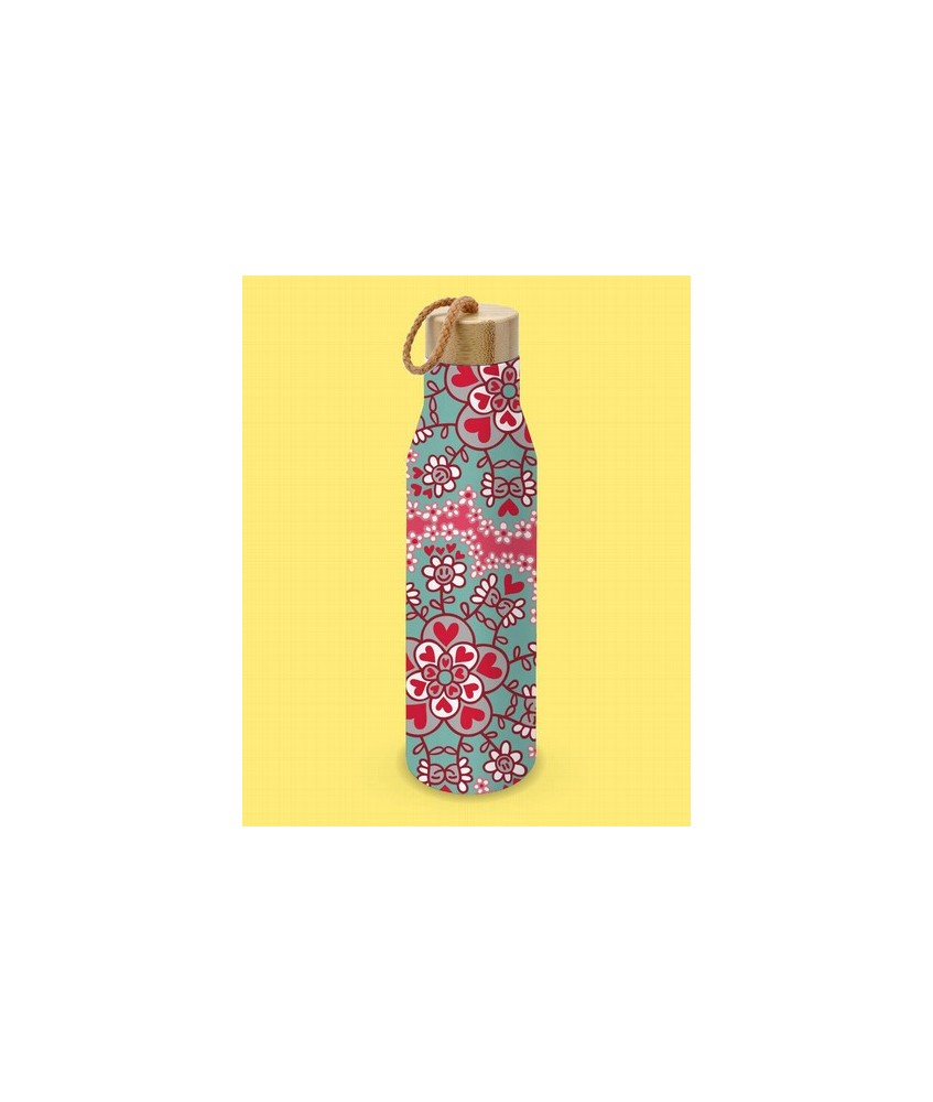Botella de acero inoxidable 0,50l Botanika. Esta botella es tan divertida que te recomendamos no la pierdas de vista.