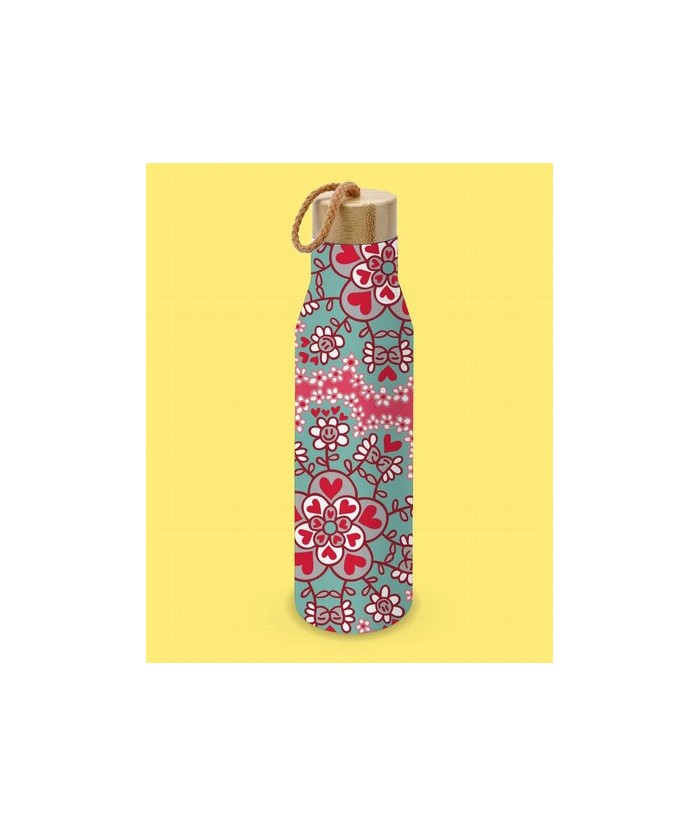 Botella de acero inoxidable 0,50l Botanika. Esta botella es tan divertida que te recomendamos no la pierdas de vista.