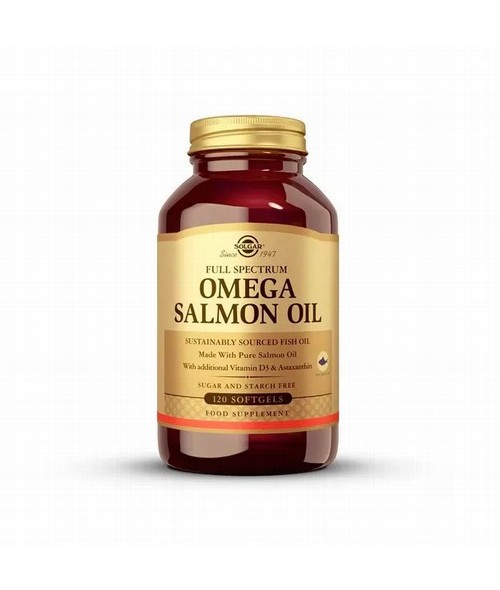 Un espectro completo de ácidos grasos omega 3, 5, 6, 7 y 9 obtenidos a partir de de aceite de salmón nórdico puro y de origen s