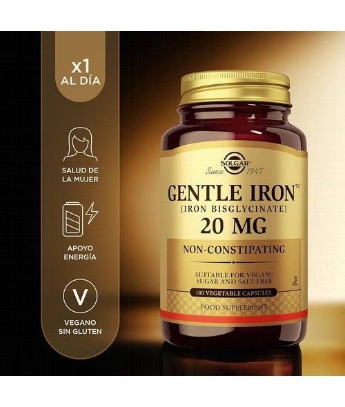 Con hierro bisglicinato, una forma única de hierro formulada para conseguir una máxima absorción minimizando la irritación gast