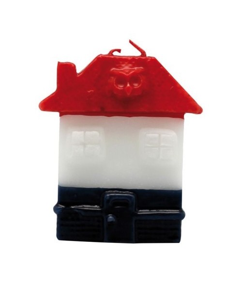 Vela Casita San Cipriano 12 cm (Rojo-Blanco-Negro)